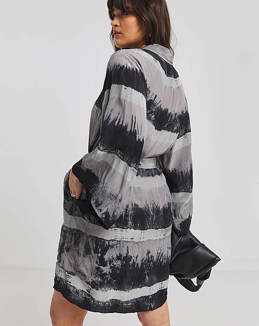 Religion Silk Tie Waist Tunic Dress
