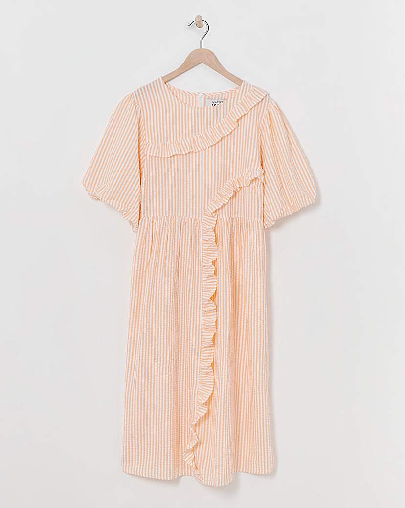 Native Youth Textured Stripe Midi Dress