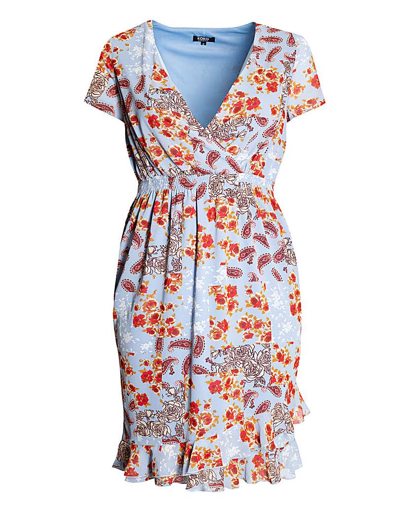 KOKO Floral Print Wrap Dress