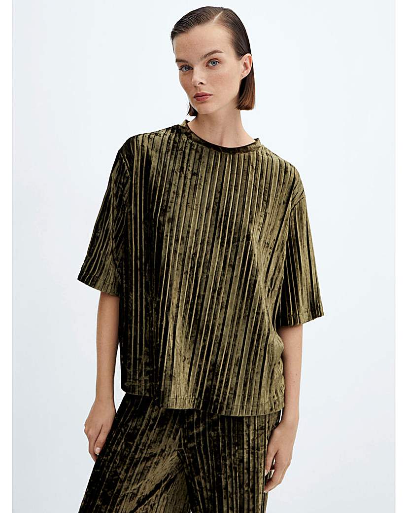 Mango Rib Velvet Boxy Top