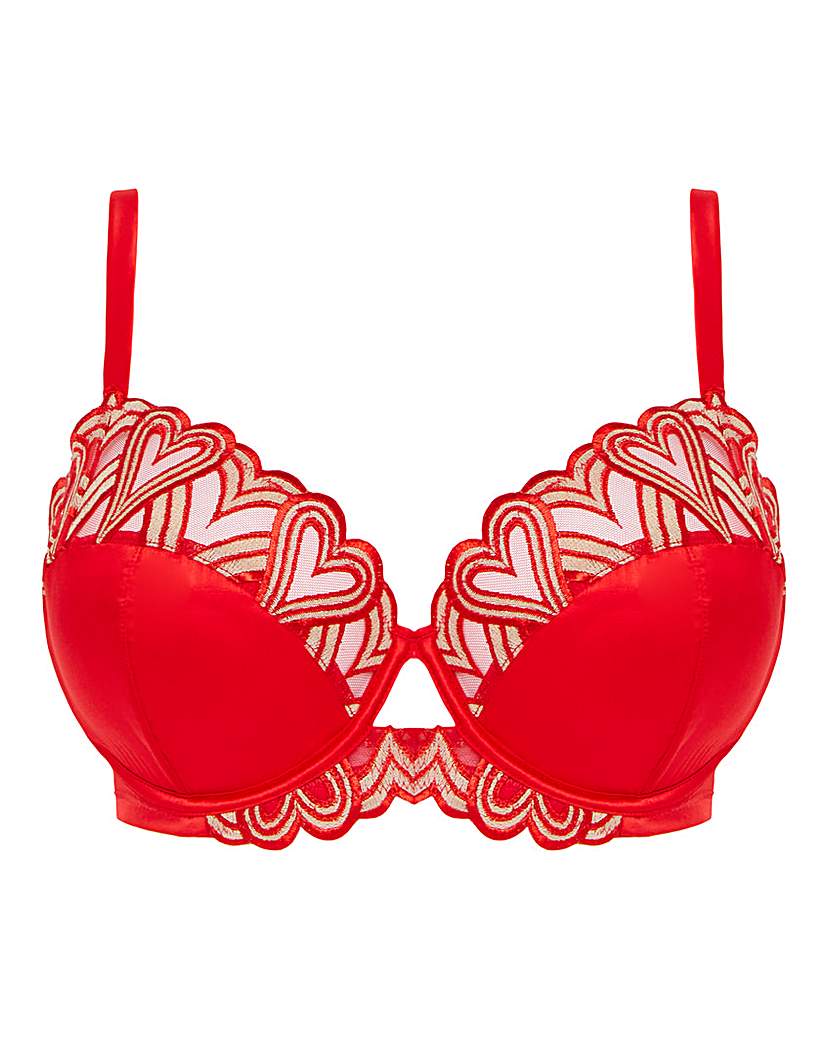 Figleaves Curve  Curve Siren Satin 1/2 Bra In Red | UK Size 38B Women's