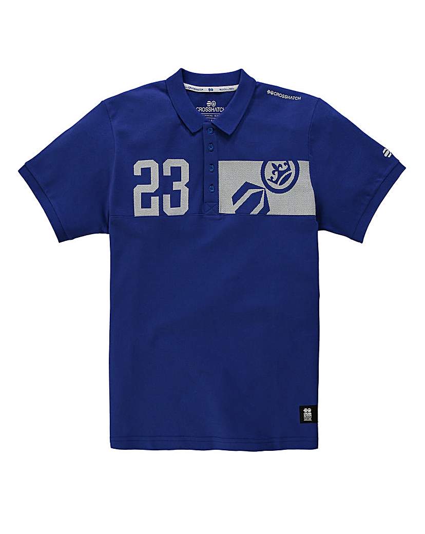 Image of Crosshatch Matrix Mid Blue Polo