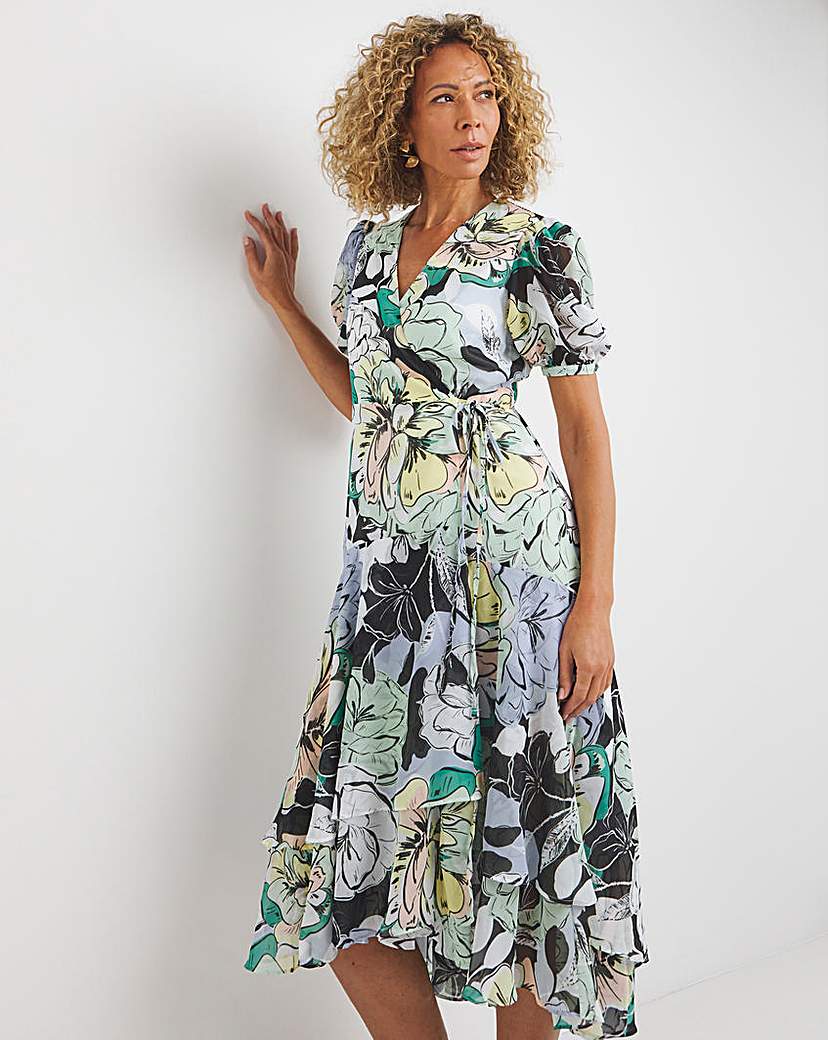 Joanna Hope Wrap Print Maxi Dress