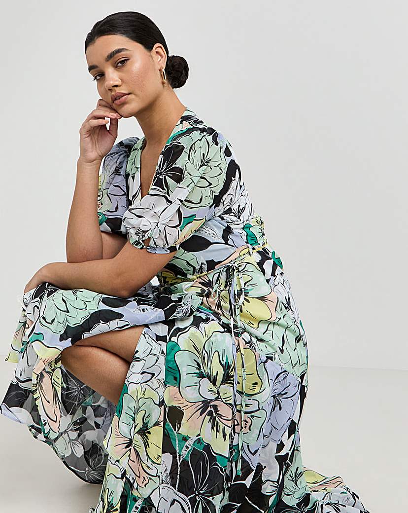 Joanna Hope Wrap Print Maxi Dress