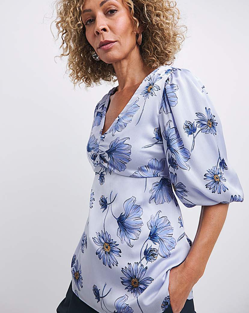 Joanna Hope Satin Print Blouse