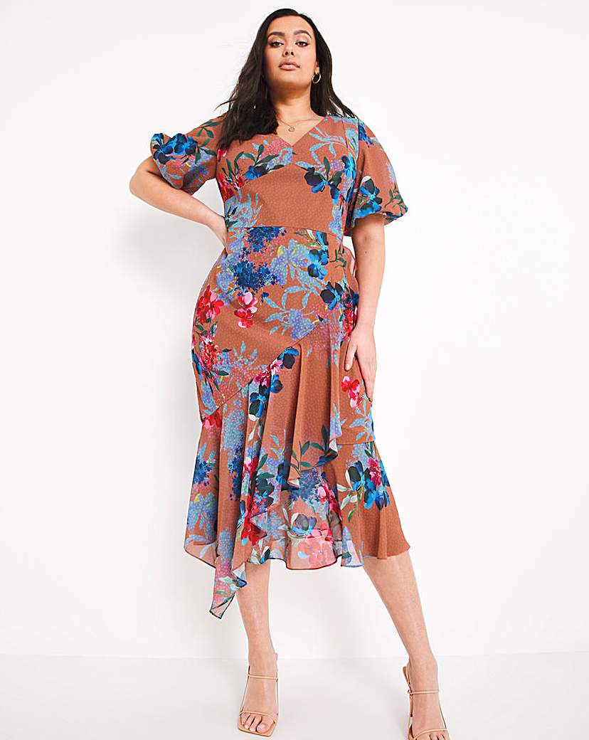 Joanna Hope Bubble Sleeve Maxi Dress