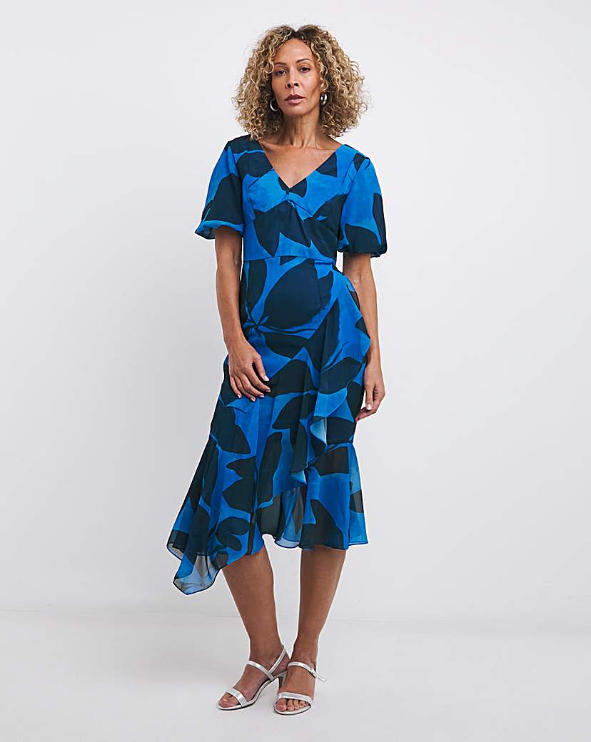 Joanna Hope Printed Asymmetric Hem Dress