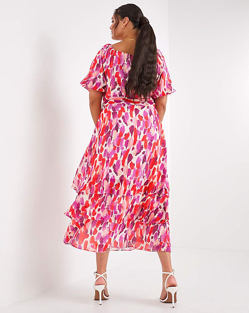 Joanna Hope Balloon Sleeve Print Dress