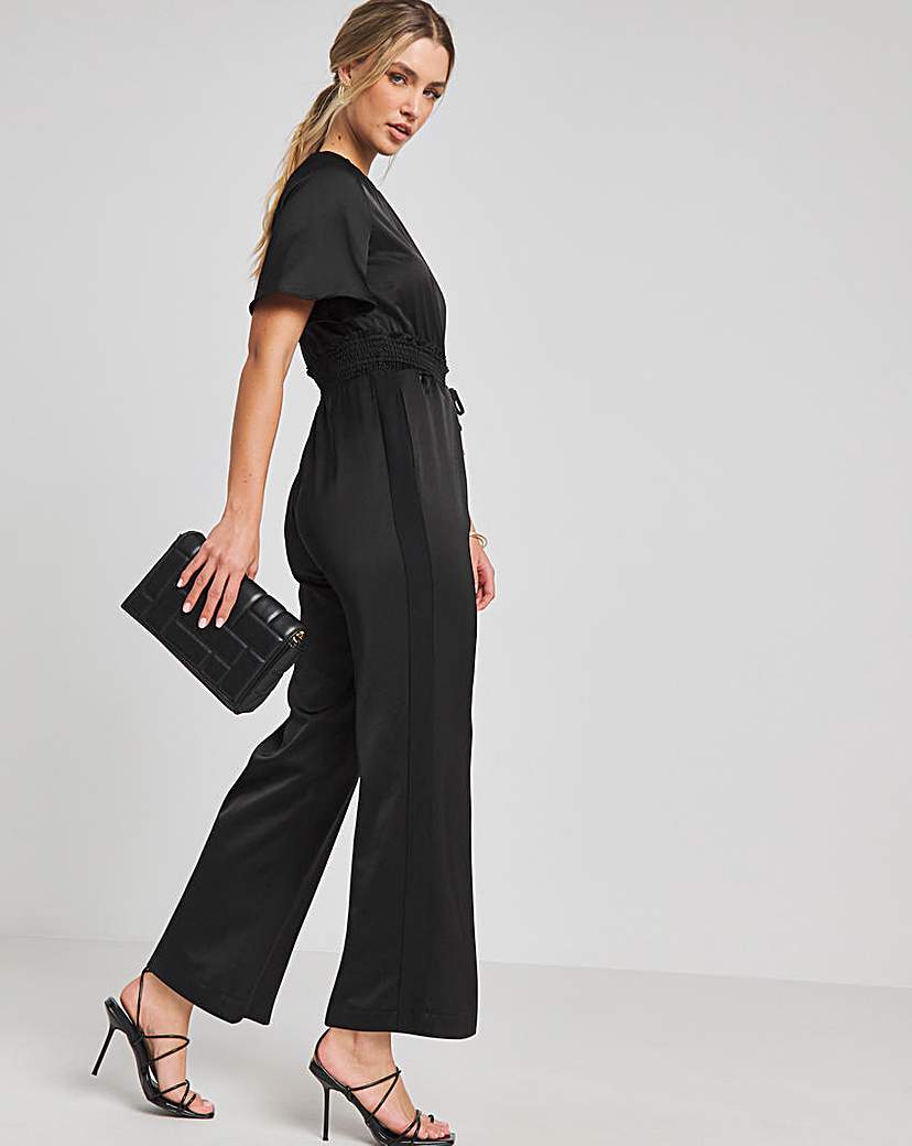 Joanna Hope Black Satin Jumpsuit
