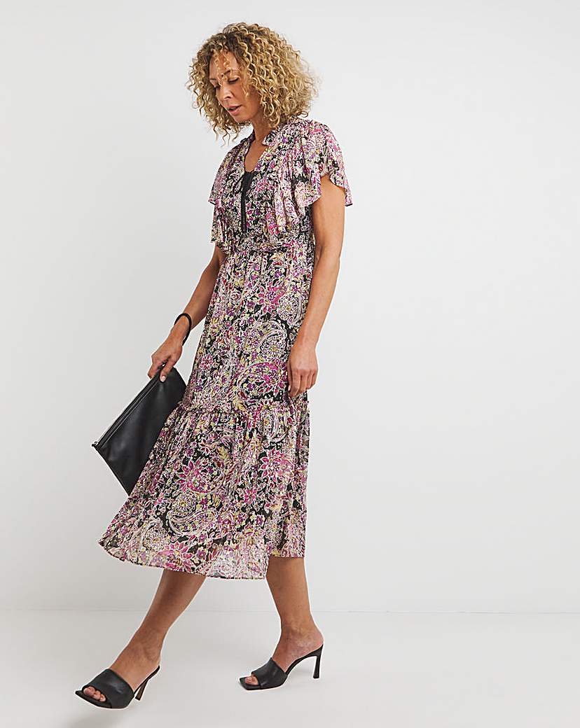 Jo Frill Shoulder Print Dress