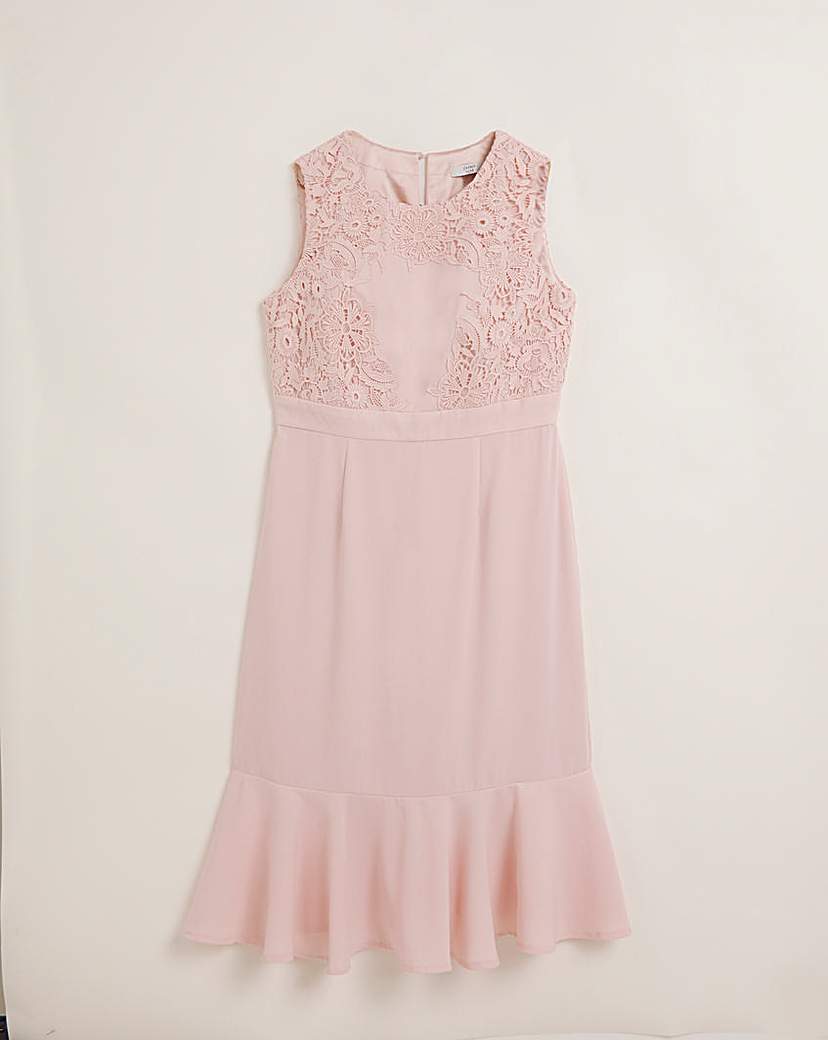 Joanna Hope Lace Shoulder Column Dress