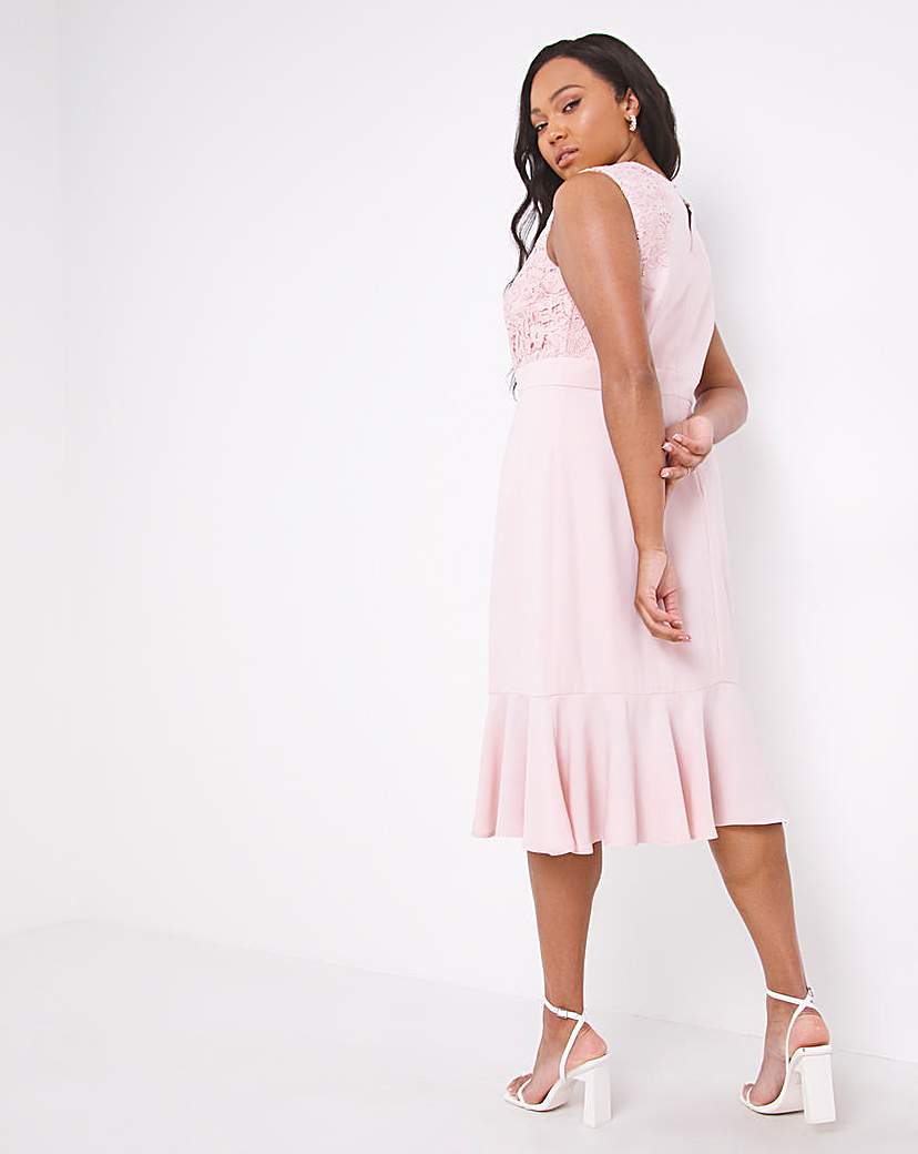 Joanna Hope Lace Shoulder Column Dress