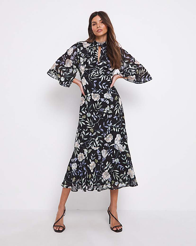 Joanna Hope Burnout Printed Maxi Dress