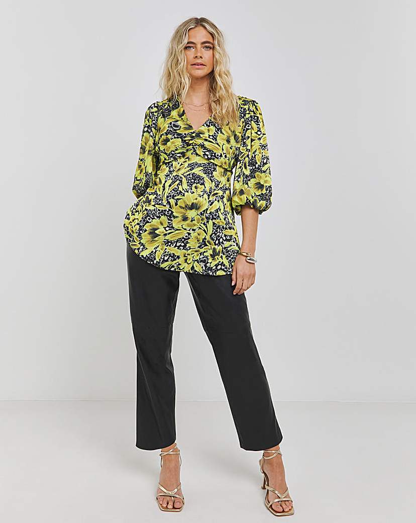 Joanna Hope Satin Balloon Sleeve Blouse