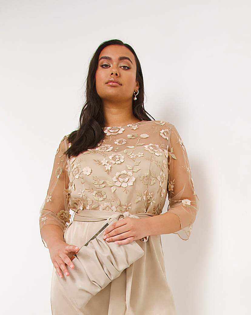 Joanna Hope Mesh Contrast Top Dress