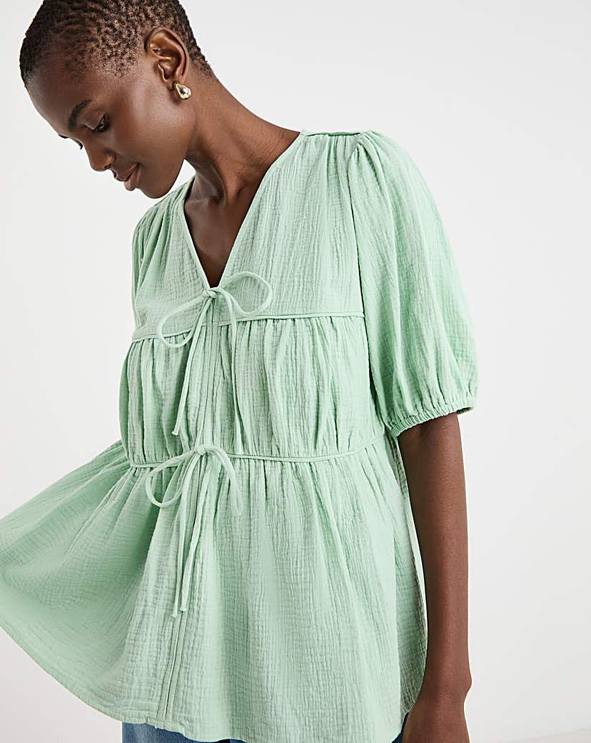 Cotton Tie Front Top
