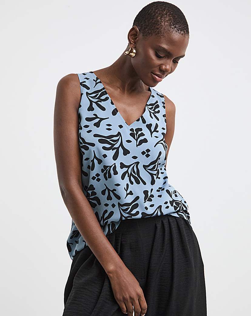 Printed V Neck Vest