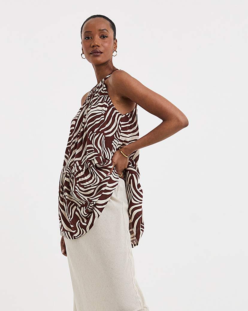 Textured Crinkle Halter Top