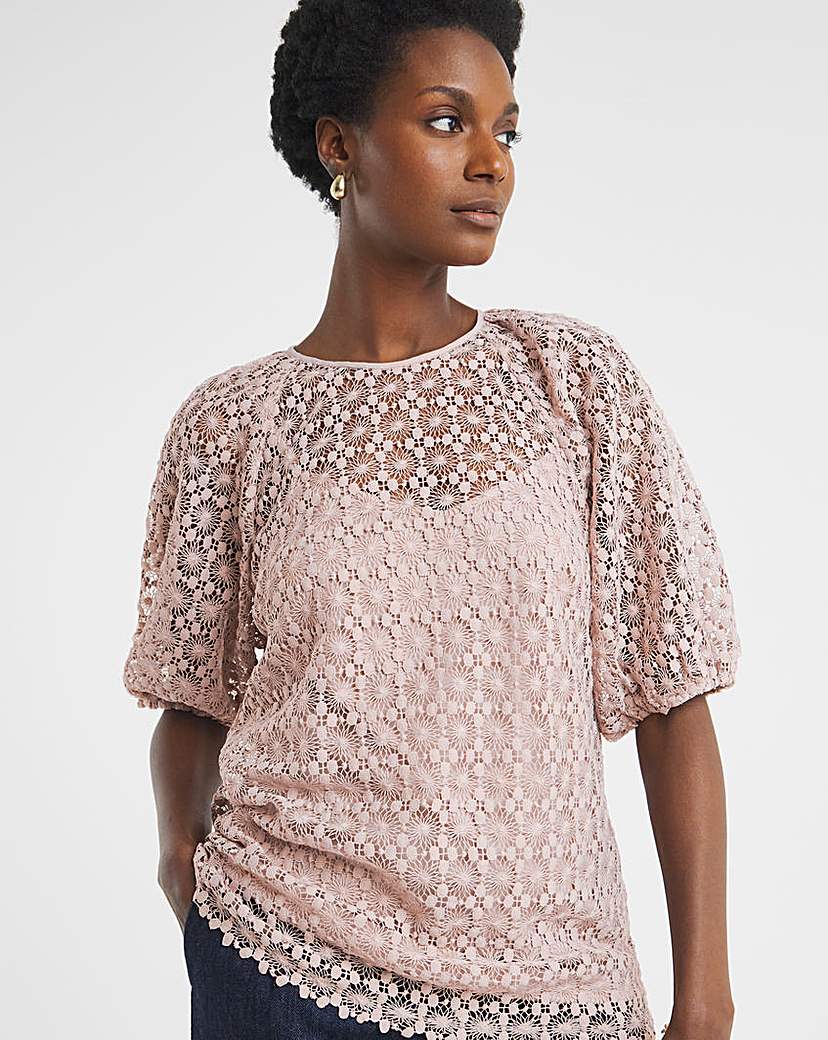 Bubble Sleeve Lace Top