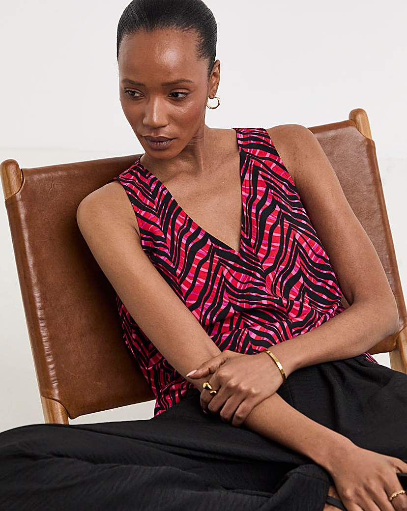 Printed V Neck Vest