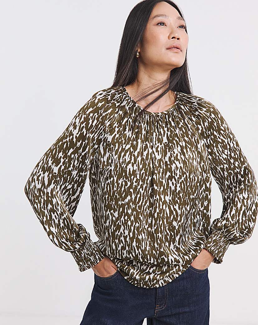 Printed Satin Blouse