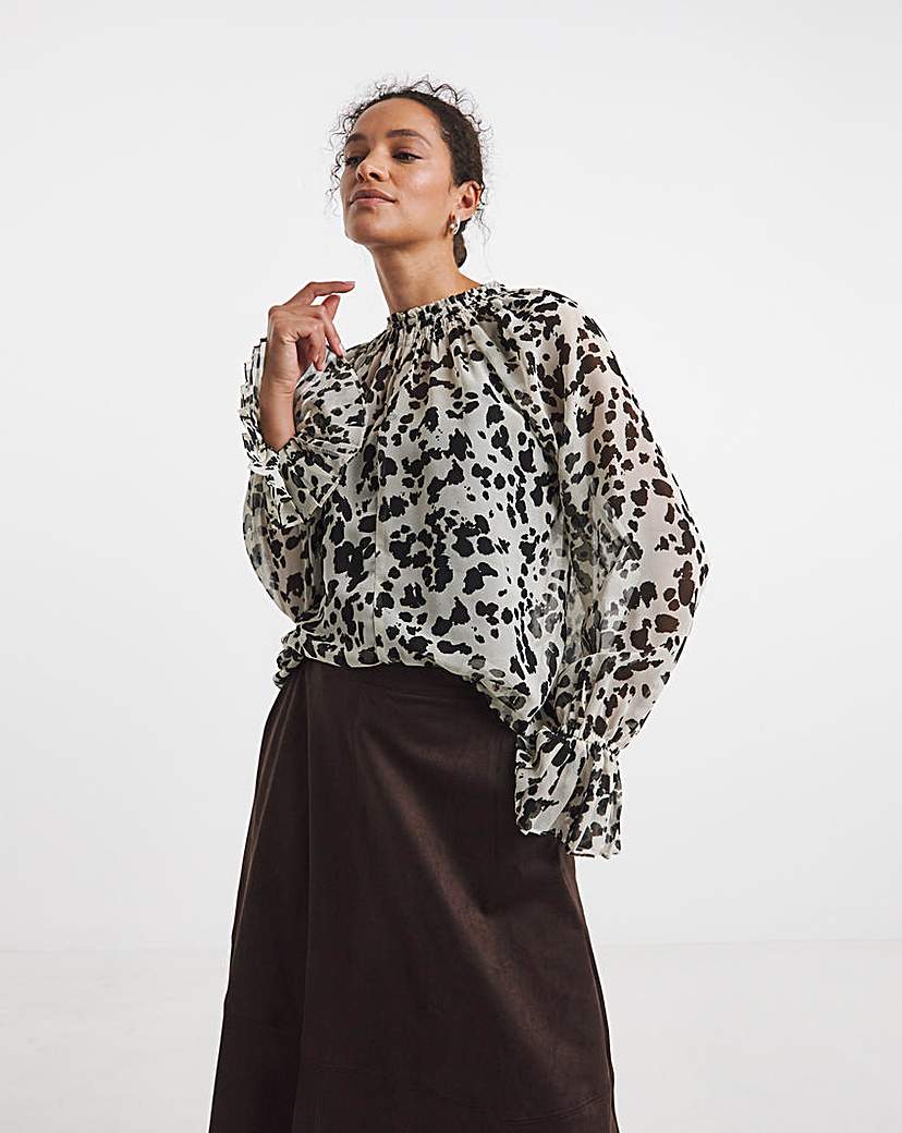 New In - Georgette Shirred Neckline Blouse