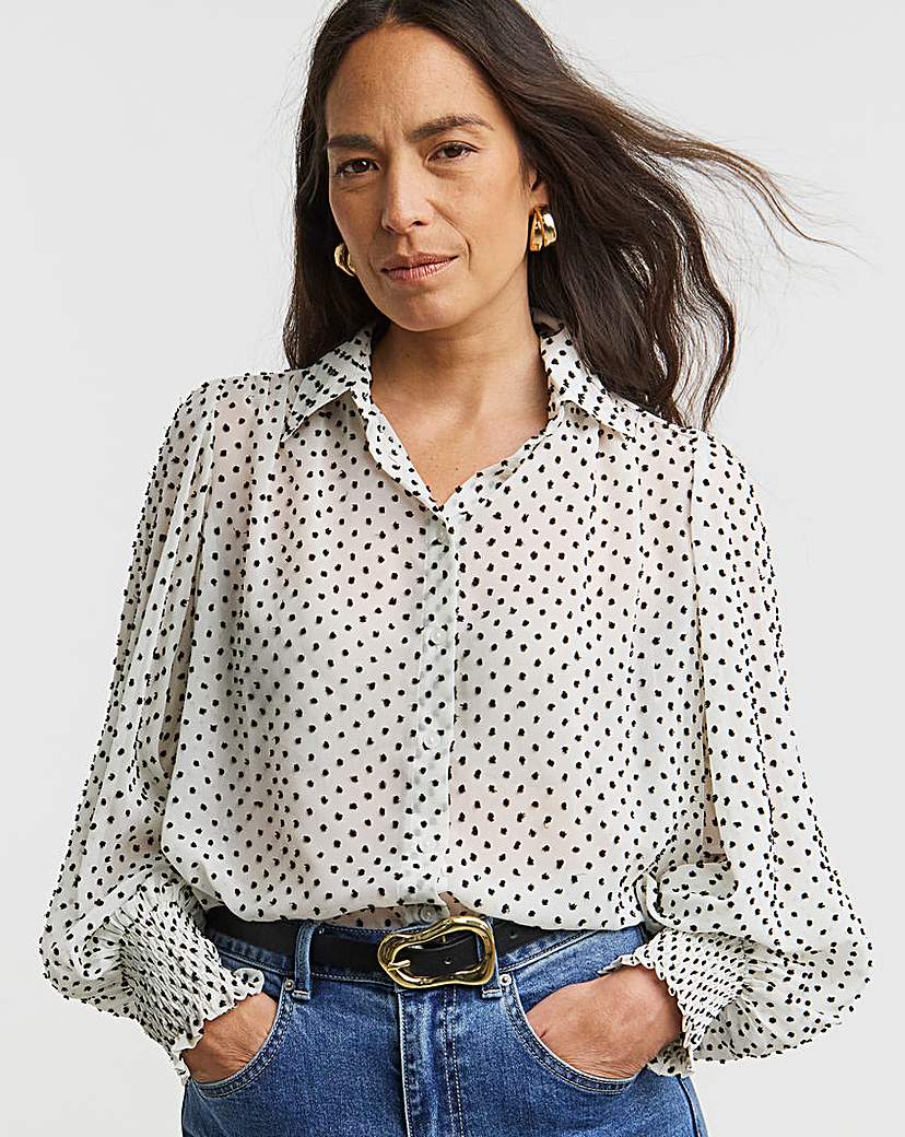 New In - Dobby Volume Sleeve Shirt