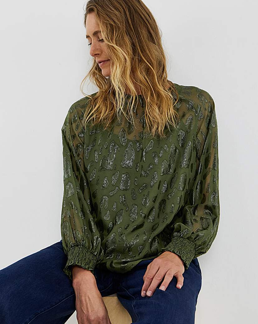 New In - Lurex Jacquard Raglan Blouse