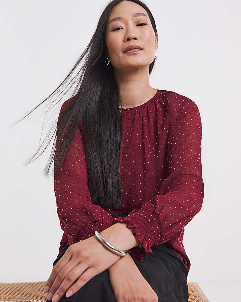 New In - Diamante Spot Raglan Blouse