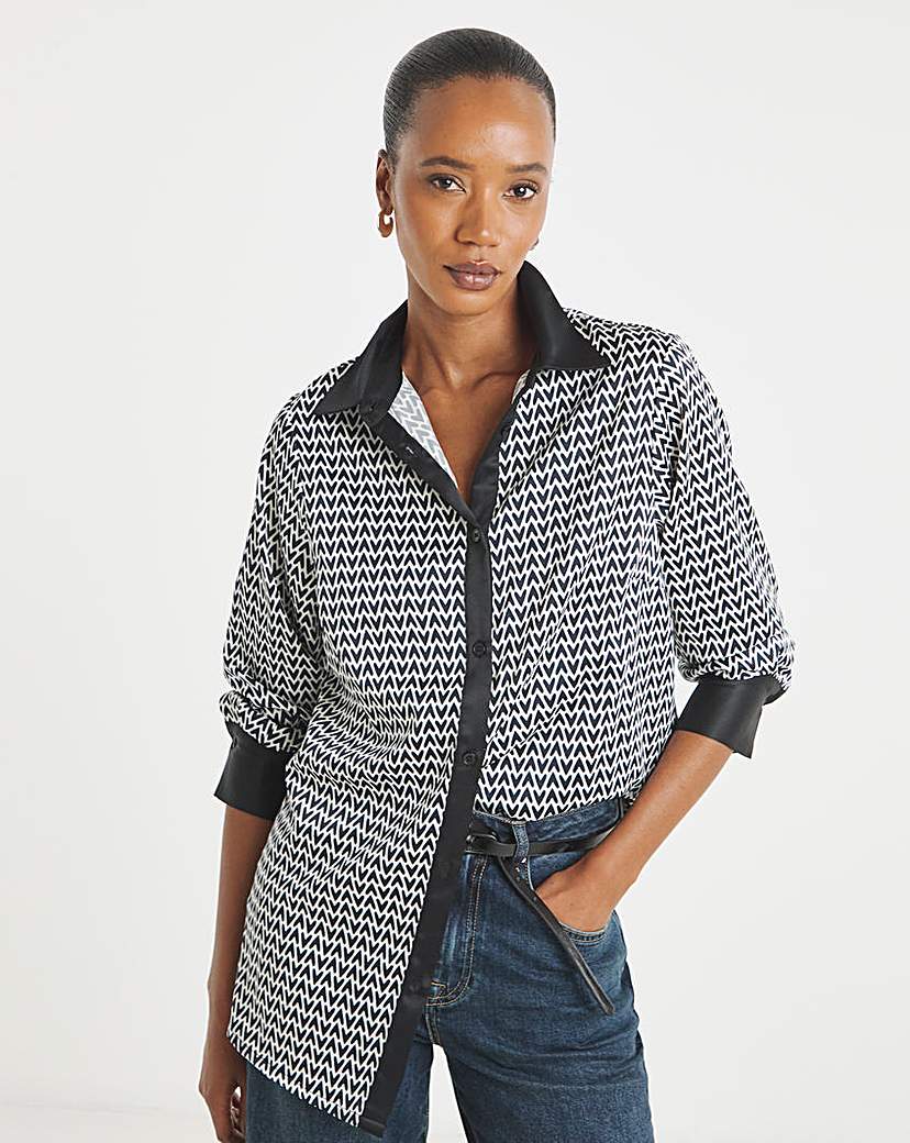 New In - Printed Satin Shirt