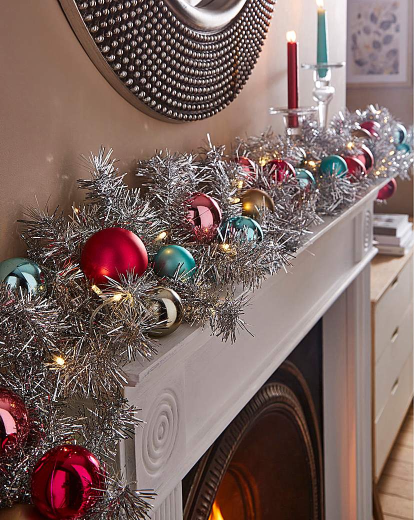 Pre Lit Tinsel Garland