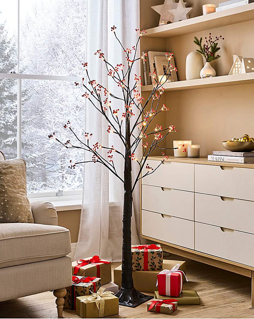 Red Berry LED Twig Tree