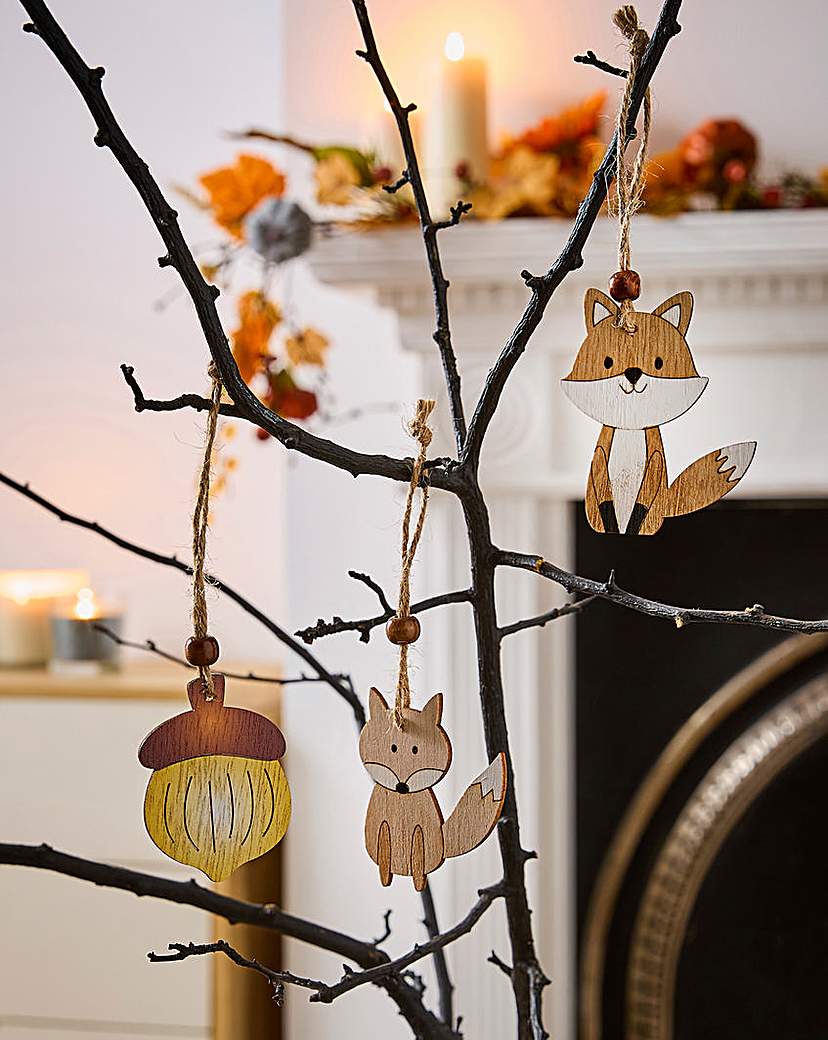 Fox & Acorn Ornaments - Set of 12