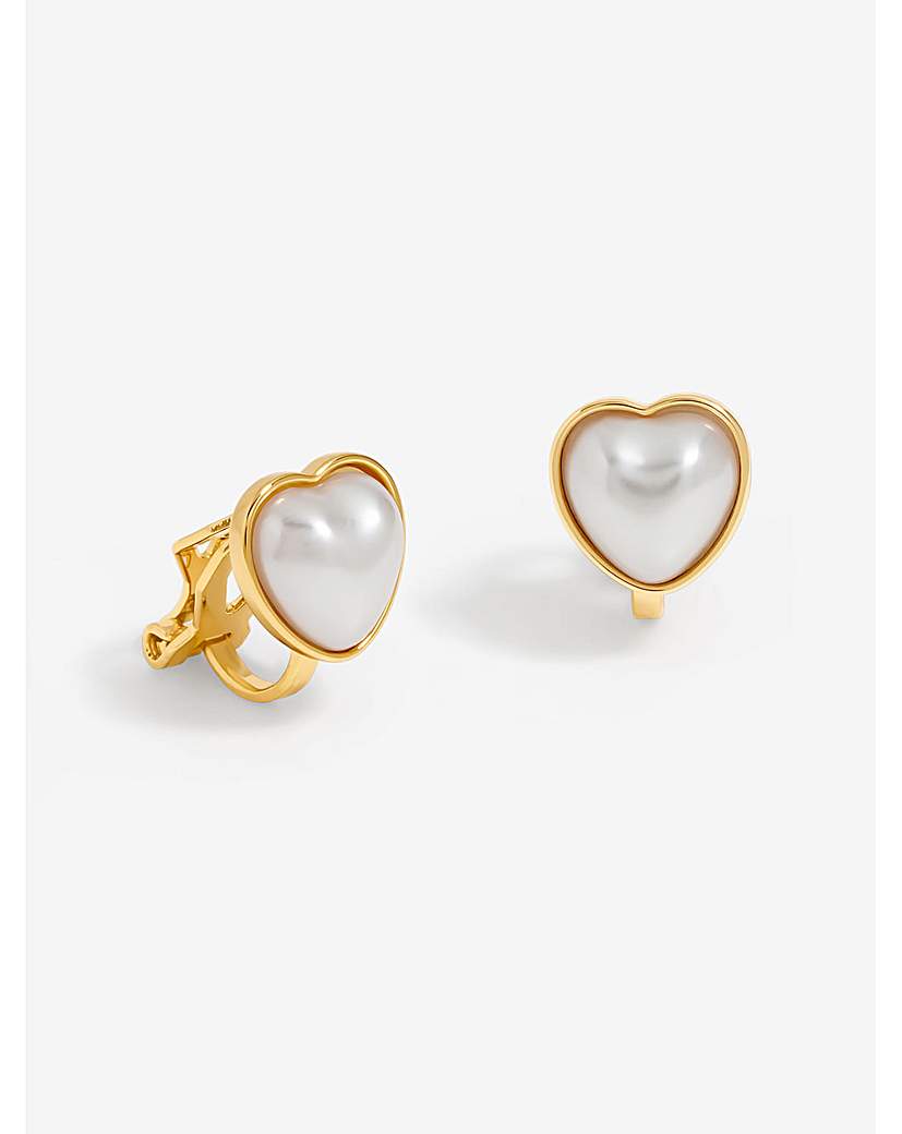 "Jon Richard Gold Heart Clip Earrings"