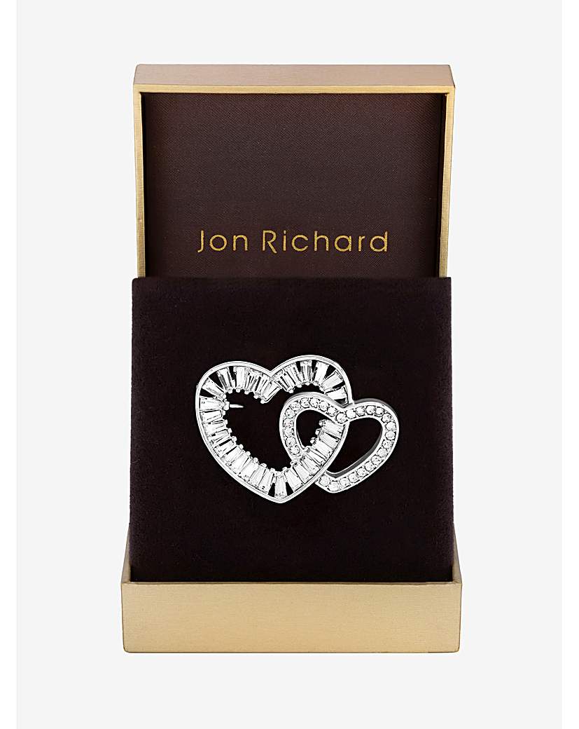 Jon Richard Interlink Heart Brooch