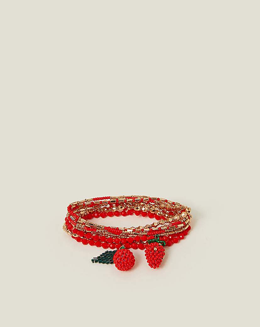 New In - Beaded Cherry Stretch Bracelets