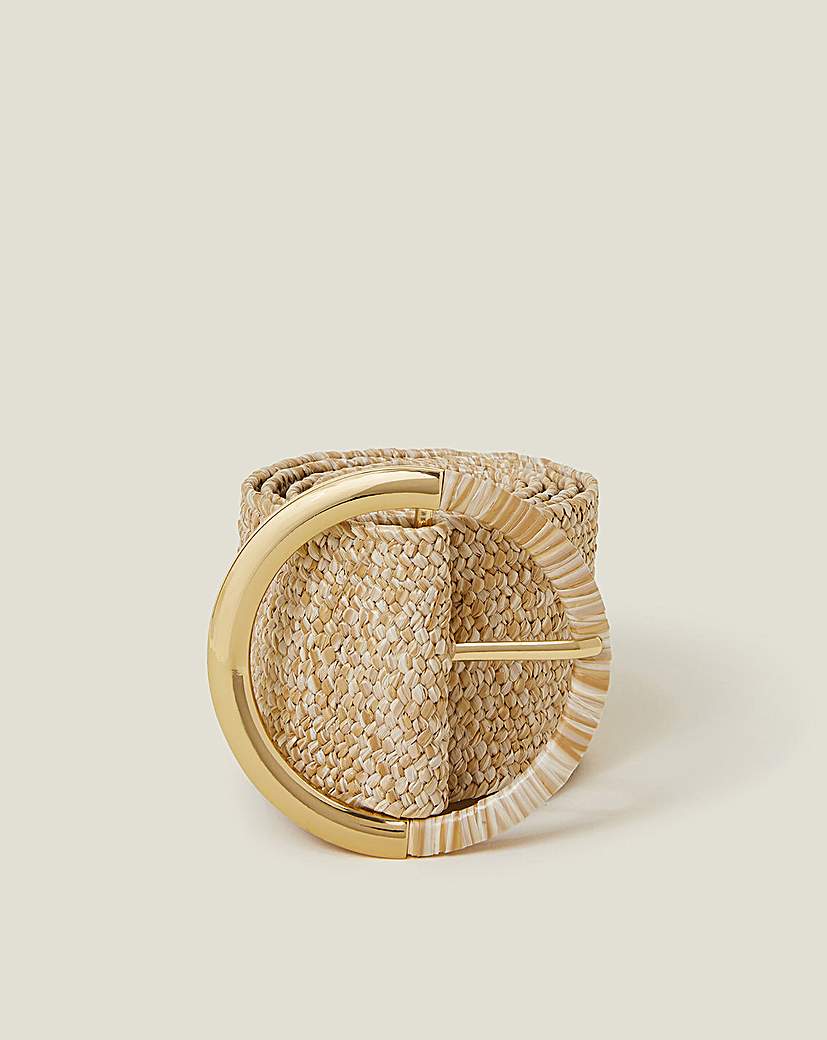 New In - Accessorize Thick Raffia Buckle Belt