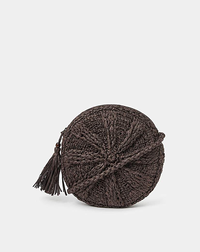 New In - Accessorize Raffia Circle Crossbody Bag