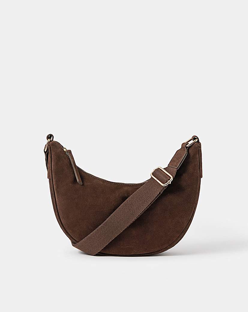 New In - Accessorize Suede Sling Crossbody Bag