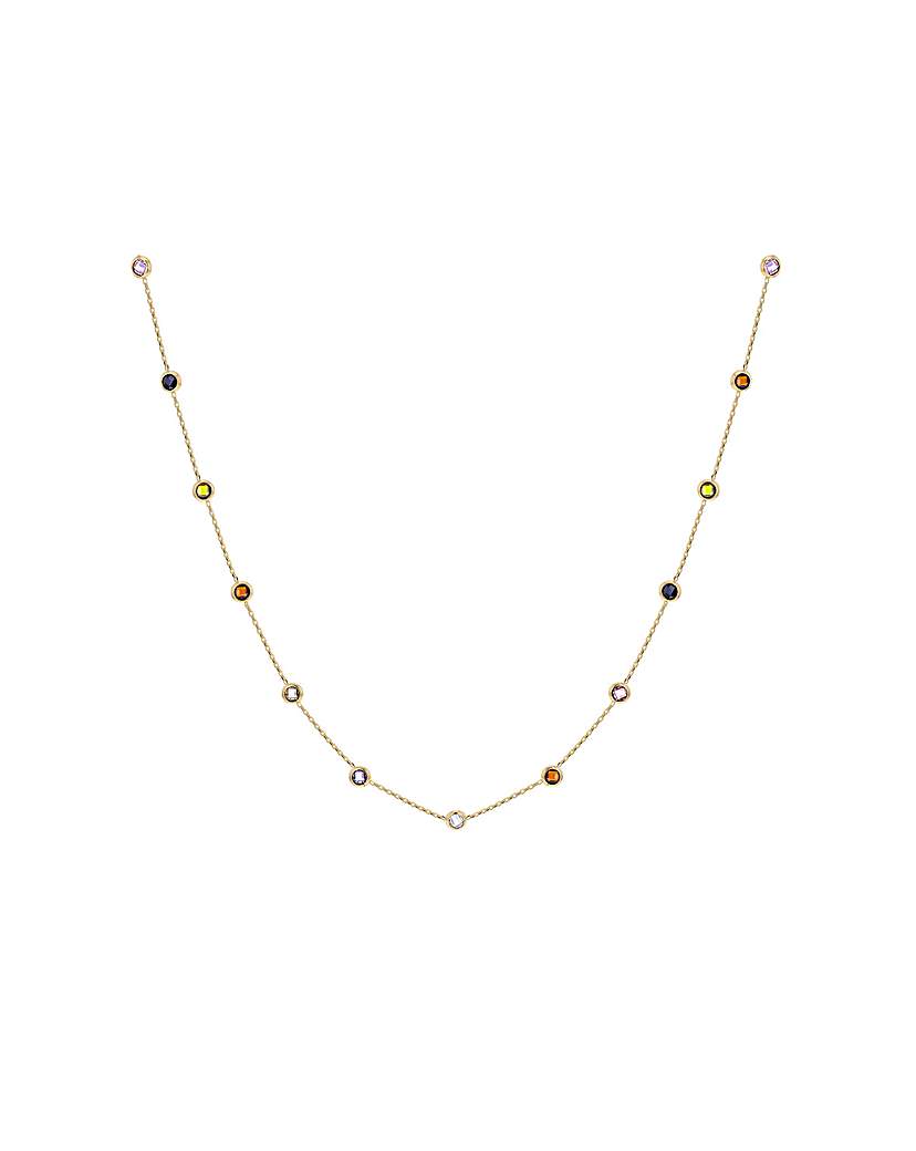 New In - 9ct Yellow Gold Multi Round CZ Necklace
