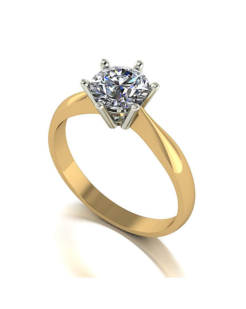 New In - 9ct Yellow Gold Moissanite Ring