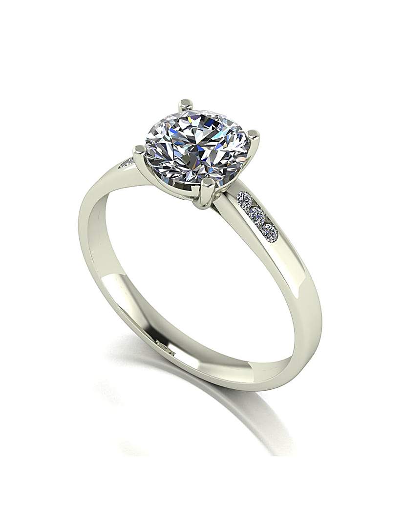 New In - 9ct White Gold Moissanite Ring