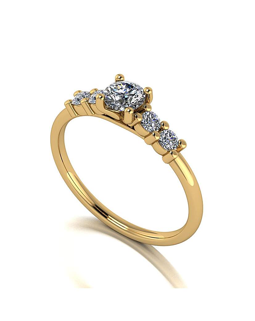 New In - 9ct Yellow Gold Moissanite Ring
