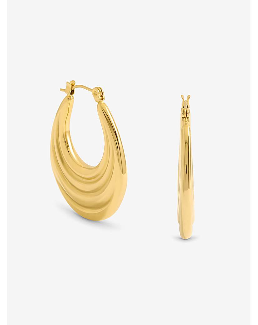 Jon Richard Gold Plated Ridge Hoops