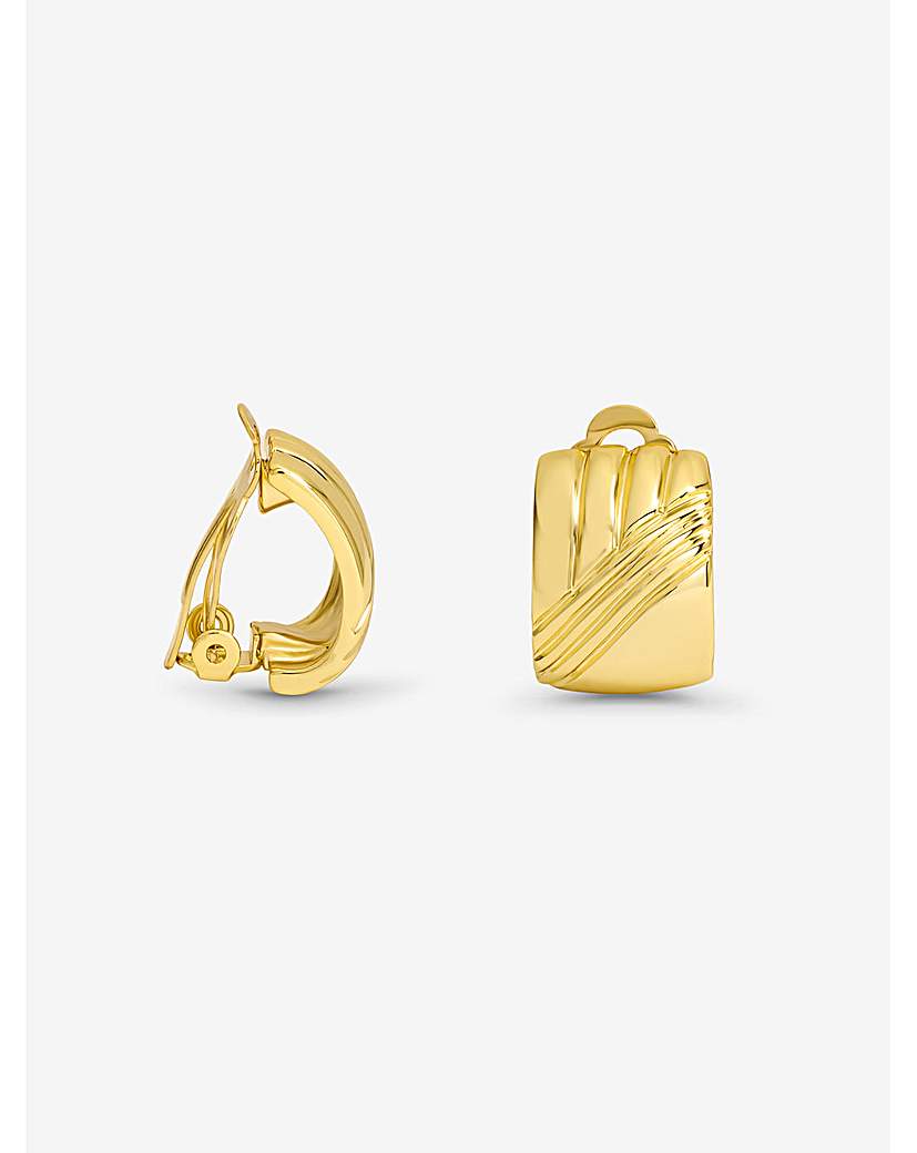 Jon Richard Polished Ridge Clip Earrings