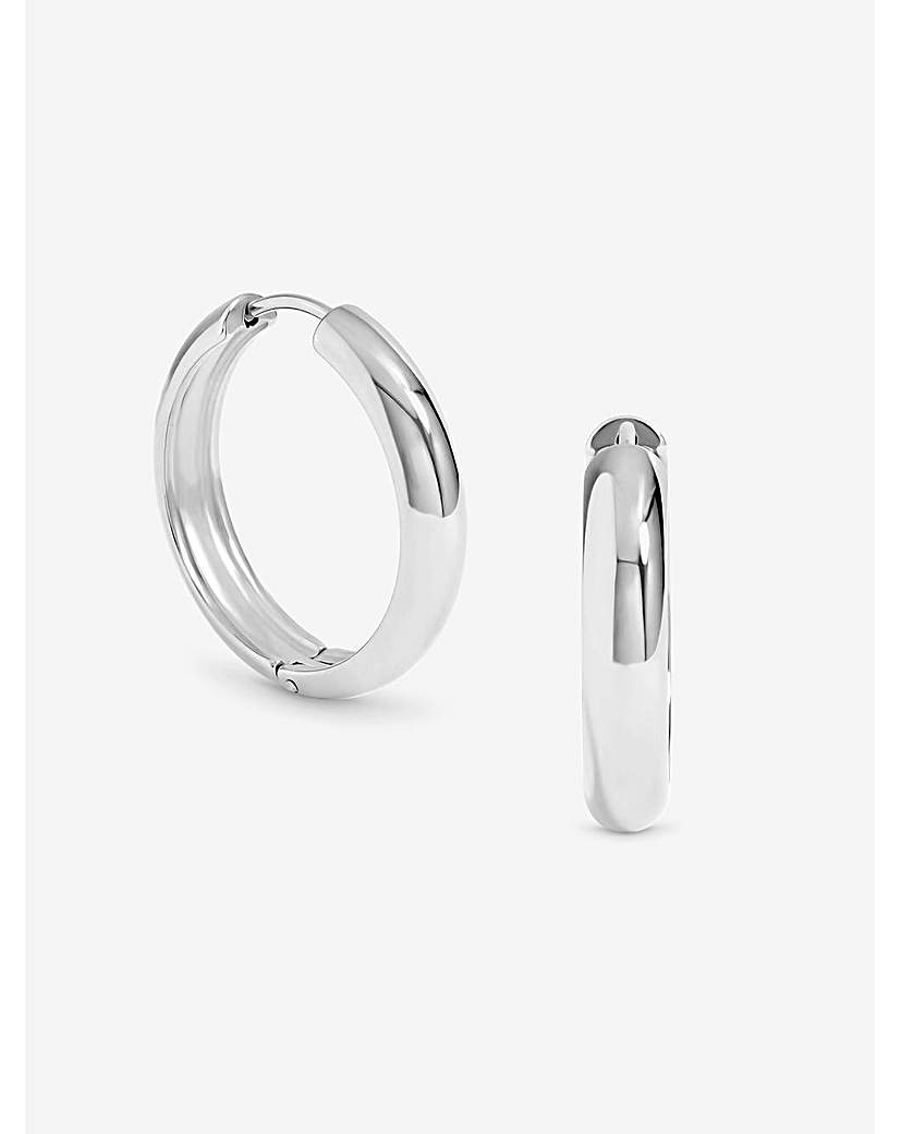 Jon Richard Silver Medium Flat Hoops