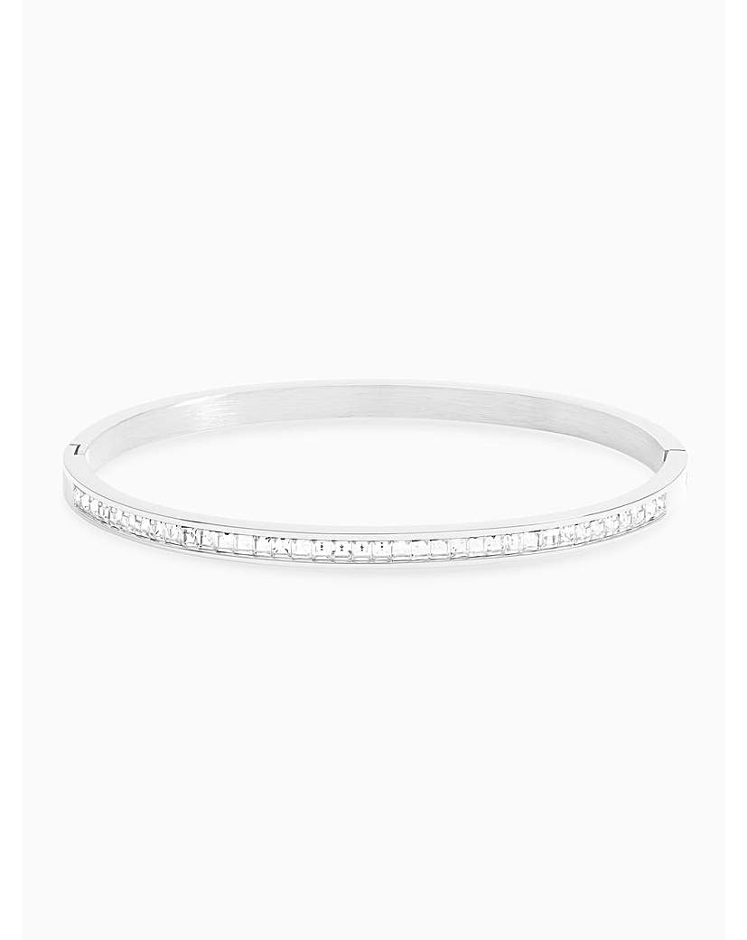 Jon Richard Platinum Crystal Row Bangle Silver …