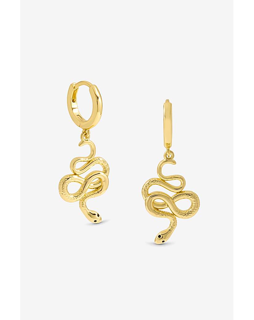 Jon Richard Gold Plated Snake Earrings