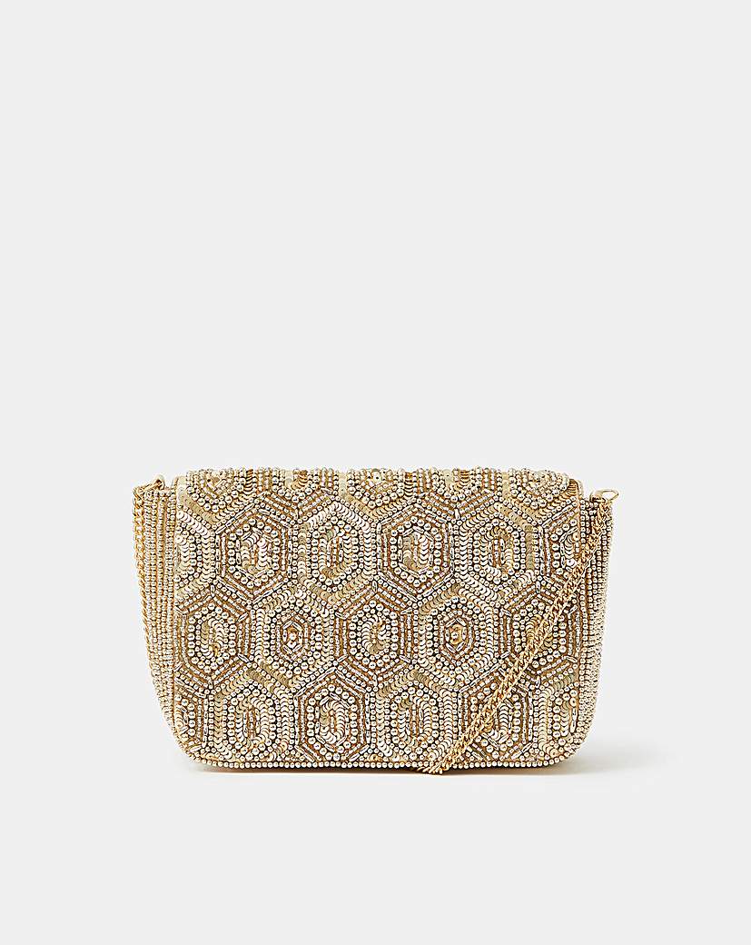 New In - Embellished Fold Over Clutch Bag