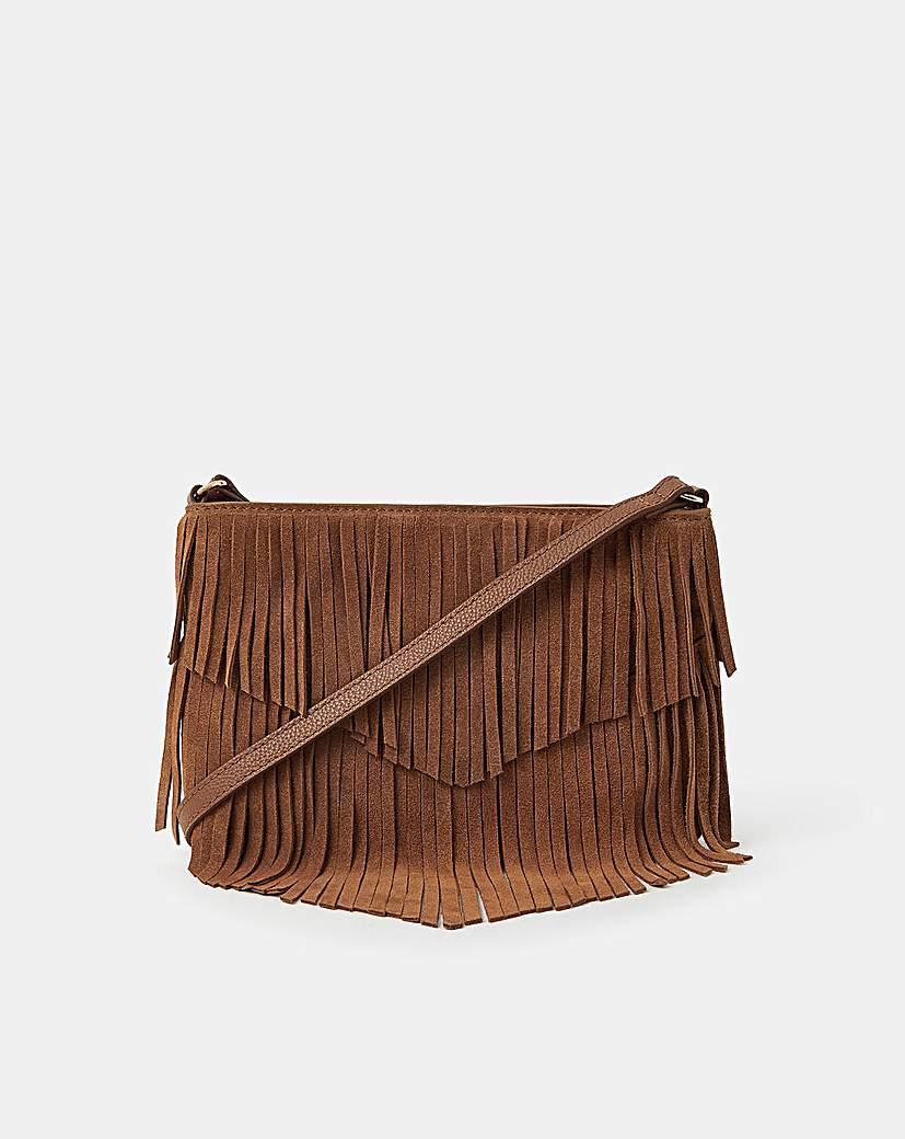 New In - Suede Fringe Crossbody Bag